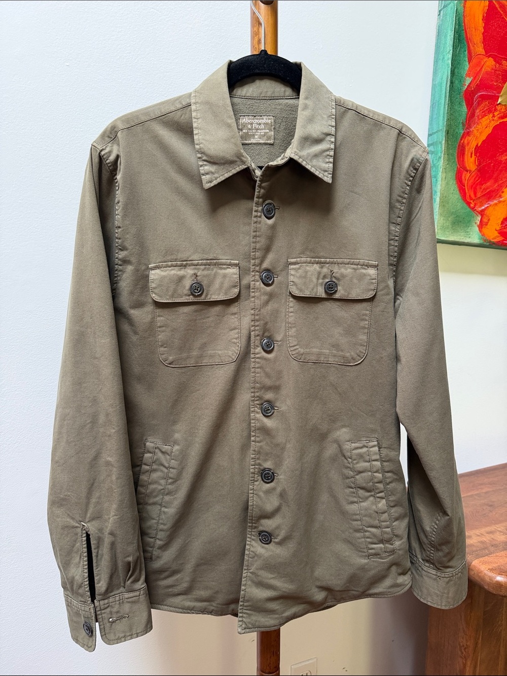 Abercrombie & Fitch Olive Green Military Field Utitity Jacket M